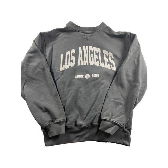 Anine Bing Tops - Anine Bing Sweatshirt Womens XS Los Angeles French Terry Gray Logo Pullover